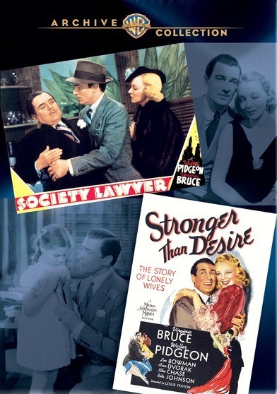Walter Pidgeon Double Feature-Society Lawyer/Stronger Than Desire